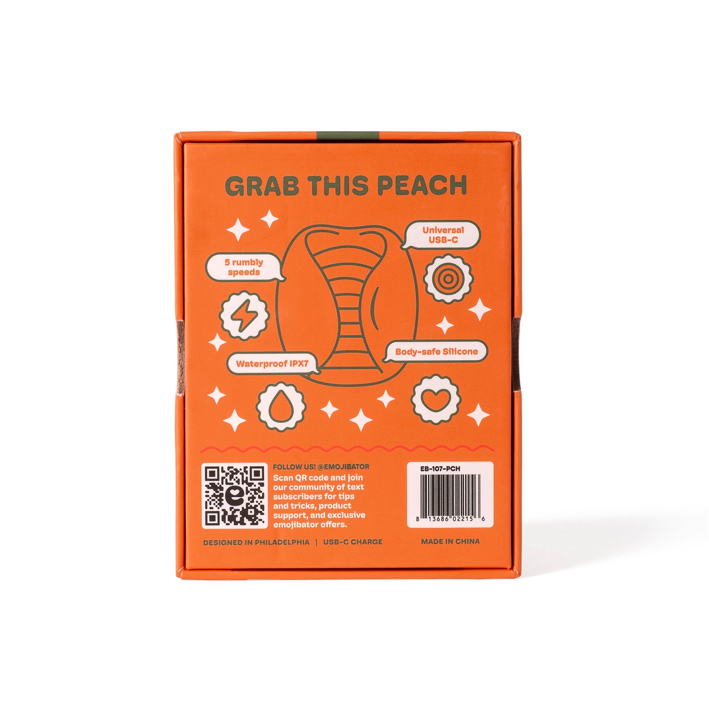 Peach Emoji Vibrating Stroker