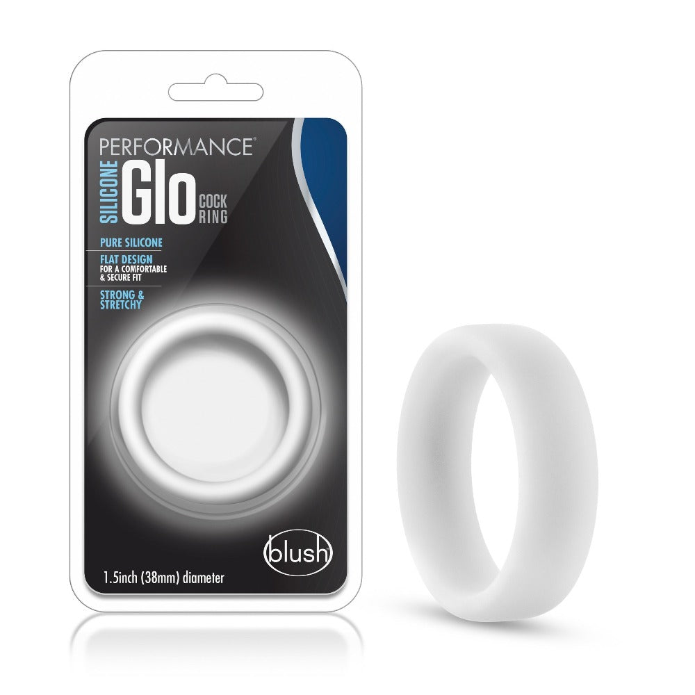 Performance Silicon Glo CRing-White Glow - Cock & Balls