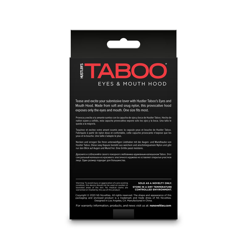 Hustler Taboo - Eyes & Mouth Hood Black