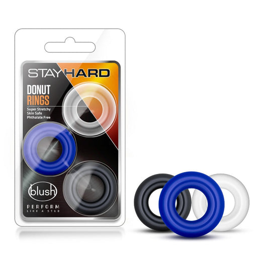 Stay Hard Donut C Ring- Tricolor - Cock & Balls