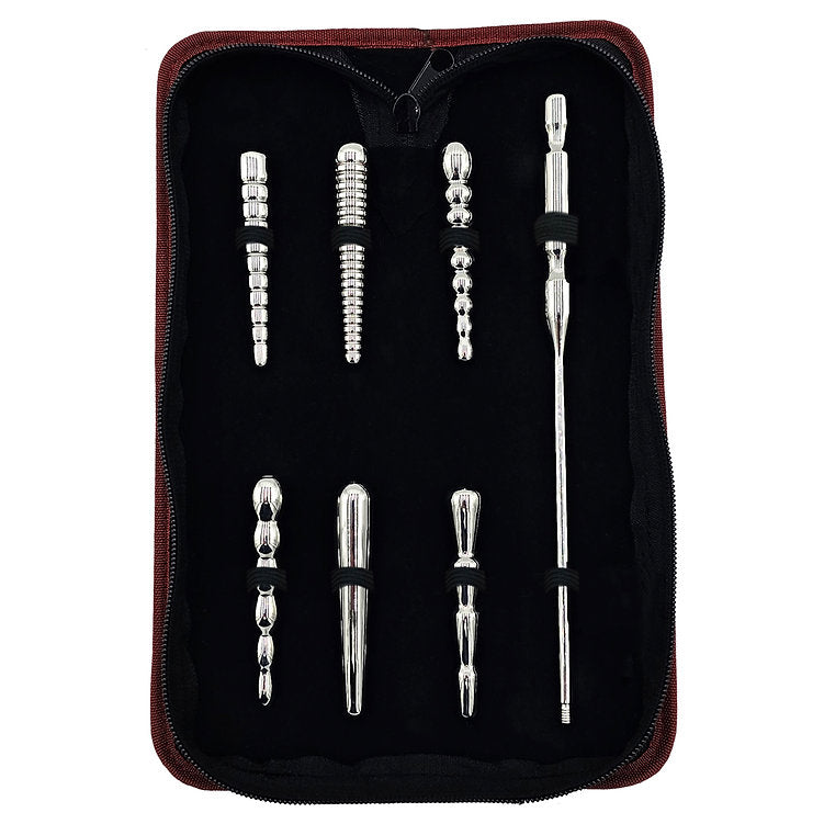 Stainless Steel Penis Plug Set with Handle - Fetish