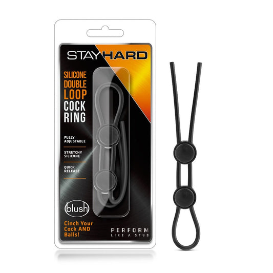 Stay Hard Silicone Double Loop Lasso - Black