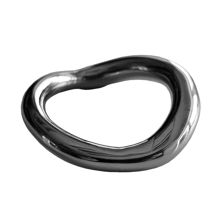 Stainless Steel Ergonomic Cock Ring - 50mm - Cock & Balls
