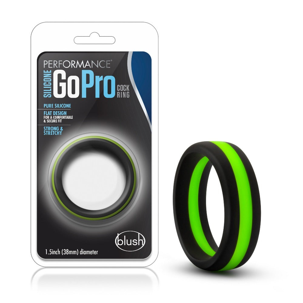 Performance Silicone GoPro CRing-Blk/Grn - Cock & Balls