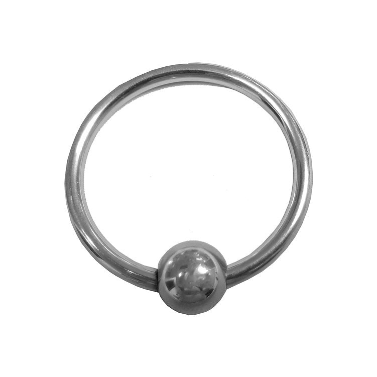 Stainless Steel Glans Ring with Pressure Point Ball - Cock & Balls