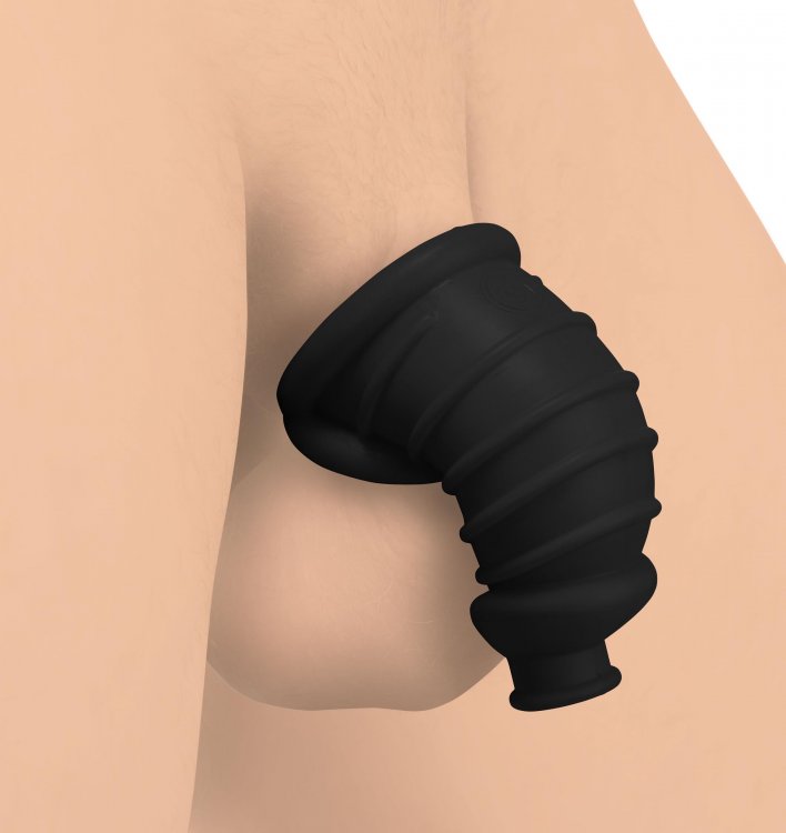 Dark Chamber Silicone Chastity Cage - Cock & Balls