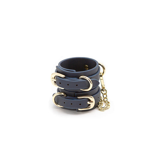Bondage Couture Wrist Cuffs - Navy Blue - Bondage