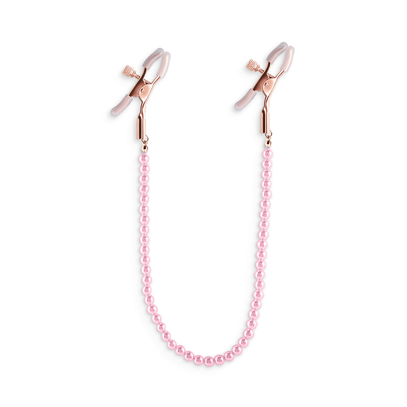 Bound Nipple Clamps - DC1 - Pink Beads - Nipples