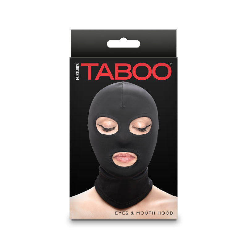 Hustler Taboo - Eyes & Mouth Hood  Black - Bondage