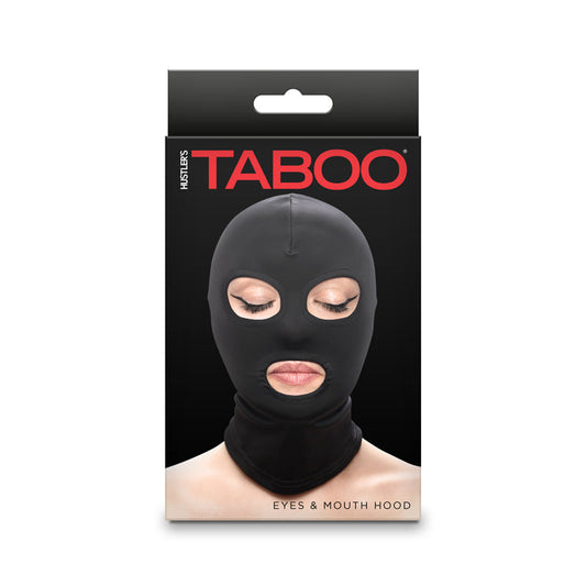 Hustler Taboo - Eyes & Mouth Hood  Black - Bondage