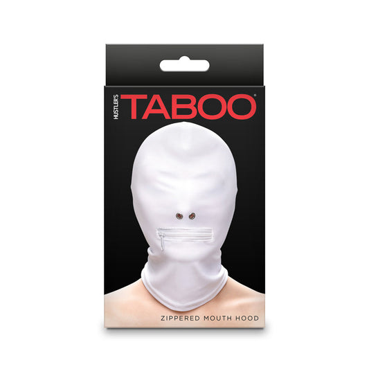 Hustler Taboo - Zippered Mouth Hood - Wh - Bondage
