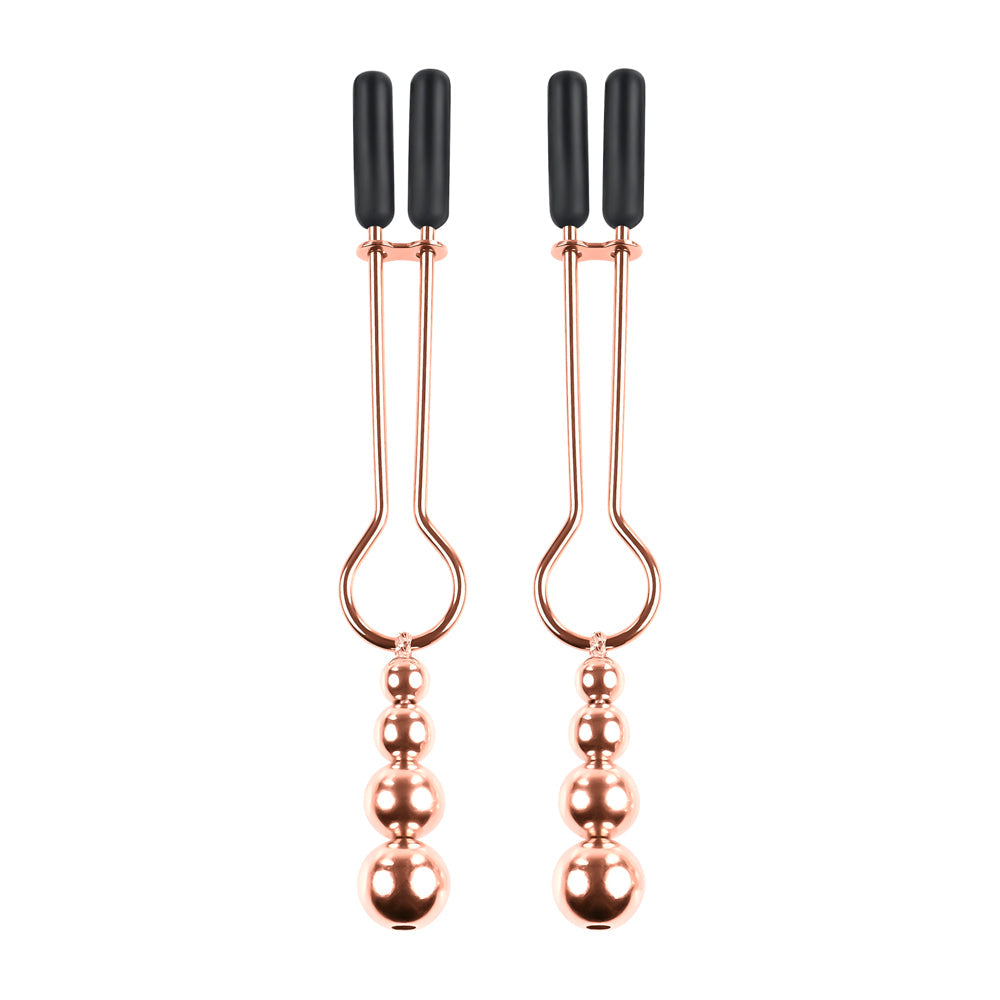 SELOPA - Beaded Nipple Clamps -Rose Gold - Nipples