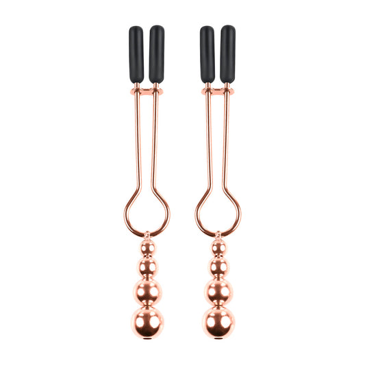 SELOPA - Beaded Nipple Clamps -Rose Gold - Nipples