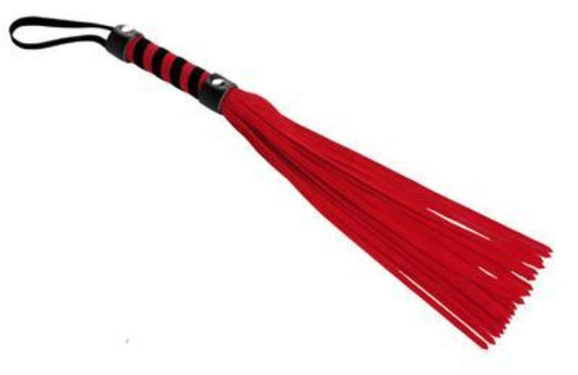 Short Suede Flogger - Red/Black - Whip/Flogger/Paddle