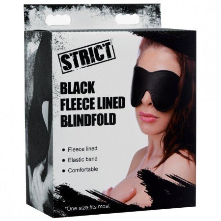 Strict Black Fleece Line Blindfold - Bondage