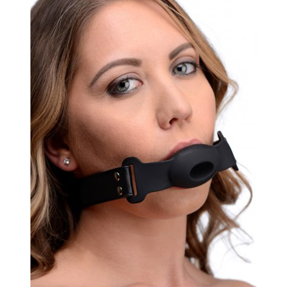 Strict Hollow Silicone Gag  * - Bondage