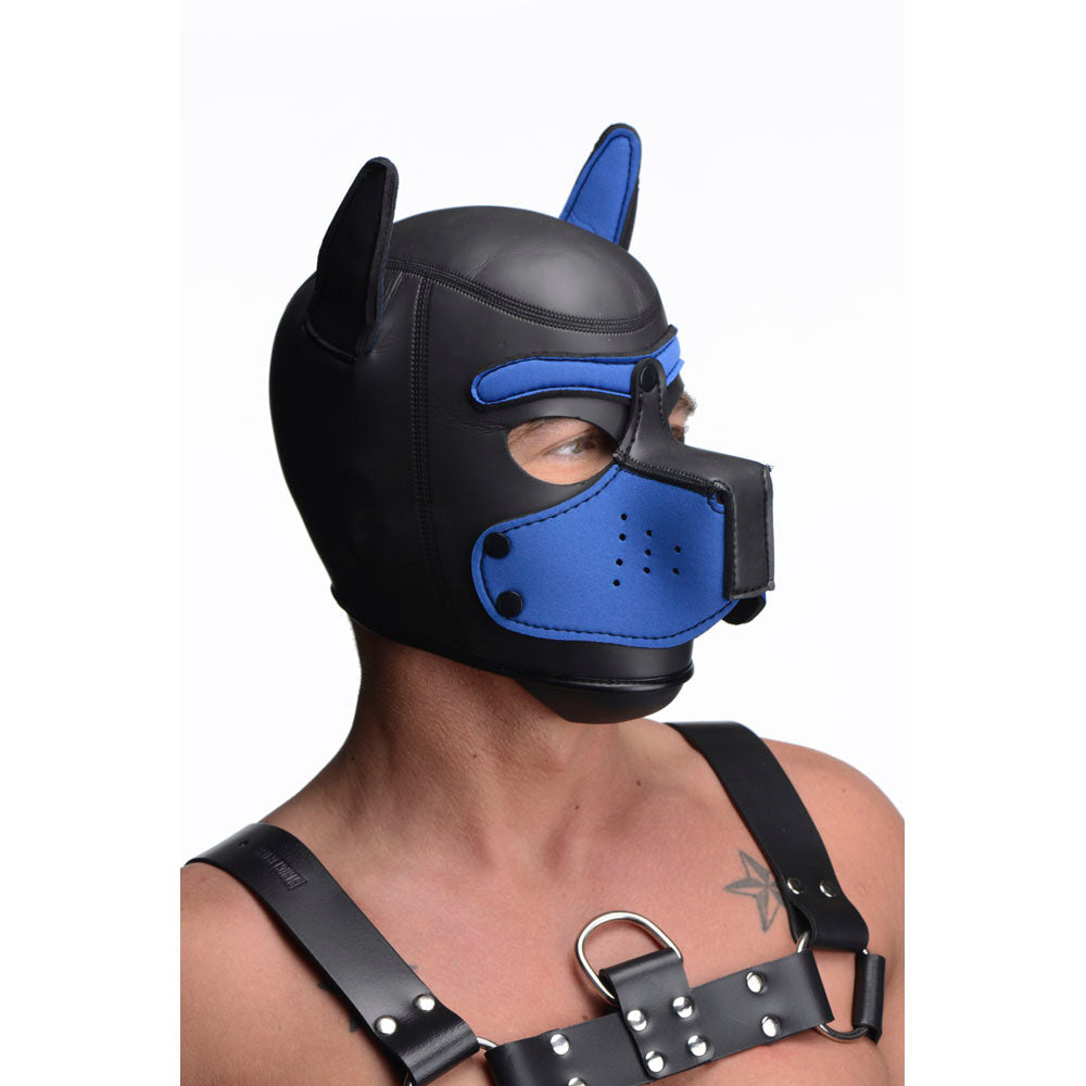 Spike Neoprene Puppy Hood - Blue - Fetish