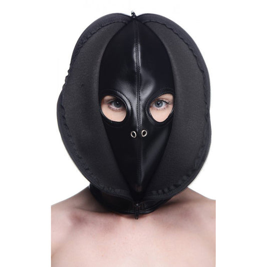 Strict Zip Front Bondage Black Hood * - Bondage