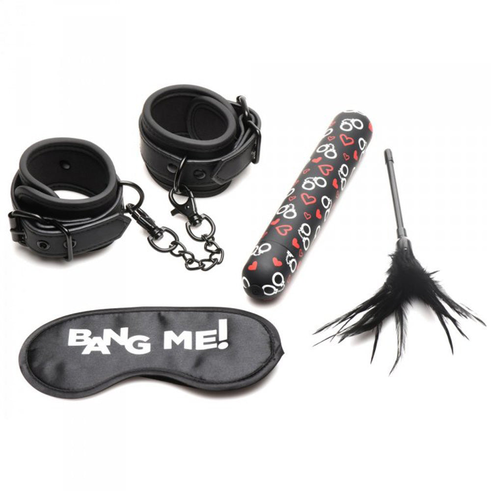 Bondage Kit - XL Bullet, Cuffs, Tickler* - Bondage