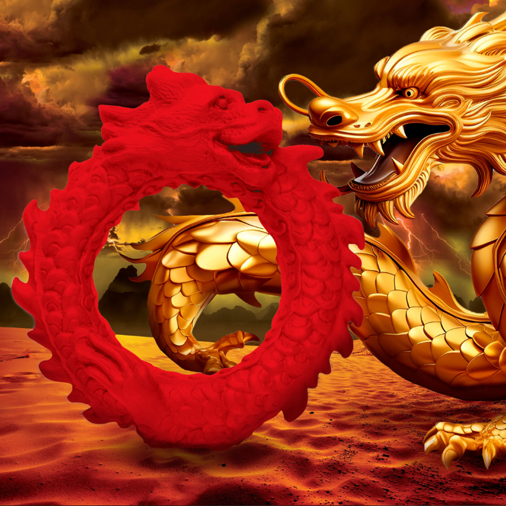 Rise Of The Dragon Silicone Cock Ring - Cock & Balls