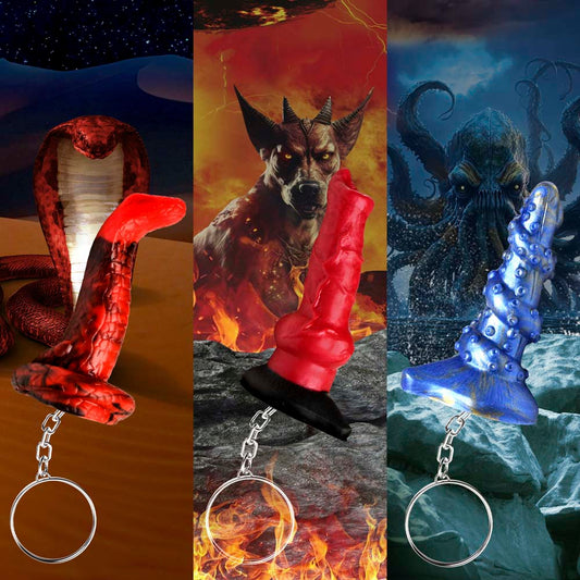King Cobra/Hell-Hound/Kraken Keychains 3 - Candy/Games/Novelt
