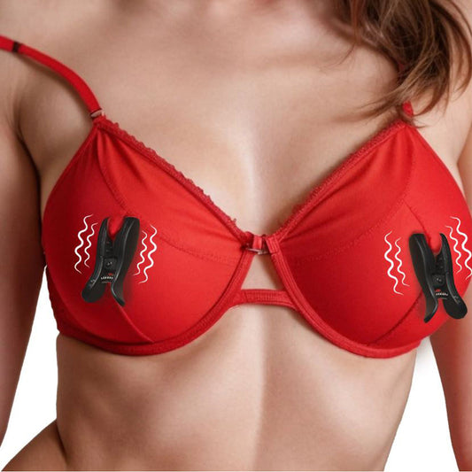 Dark Grip Vibrating Nipple Clamps - Nipples
