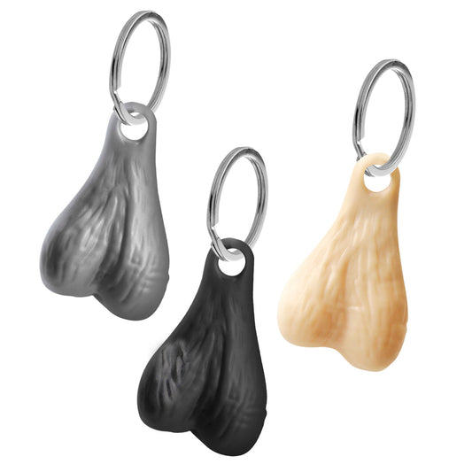 Nuts 3 Keychain Set - Dark/Light/Silver - Candy/Games/Novelt