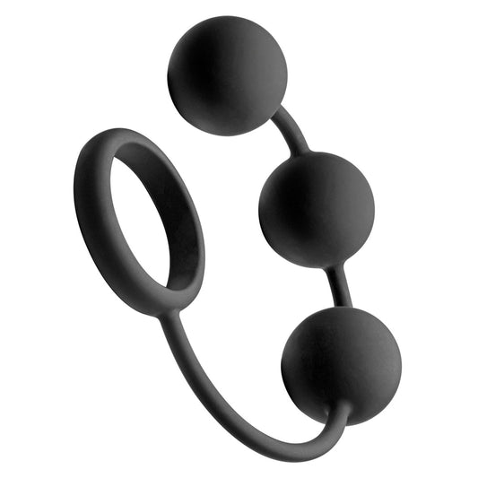 Tom of Finland Cock Ring w 3 heavy balls - Cock & Balls