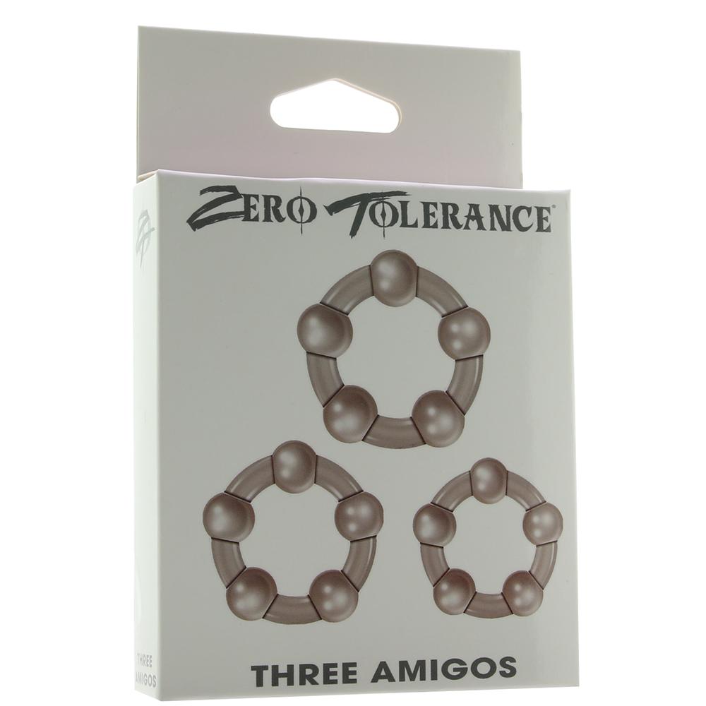 Zero Toler-Three Amigos Beaded Rings 3pc - Cock & Balls