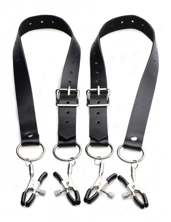 Labia Spreader Straps w Clamps - Fetish