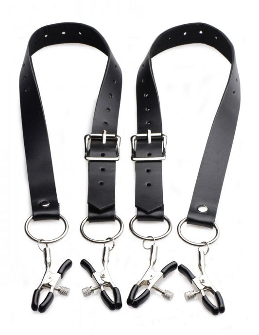 Labia Spreader Straps w Clamps - Fetish