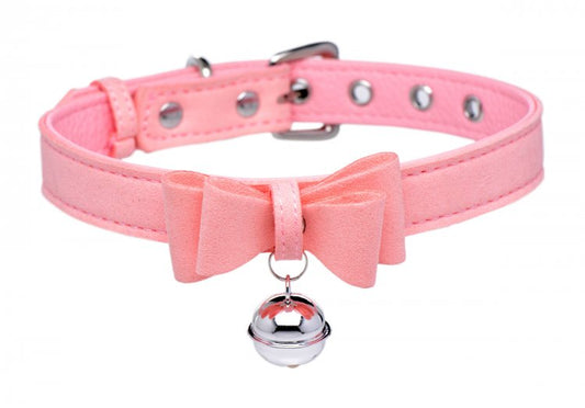 Sugar Kitty Cat Bell Collar -Pink/Silver - Fetish