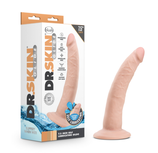Dr. Skin - Glide 7.5" Self-Lubing Dildo - Dildo's