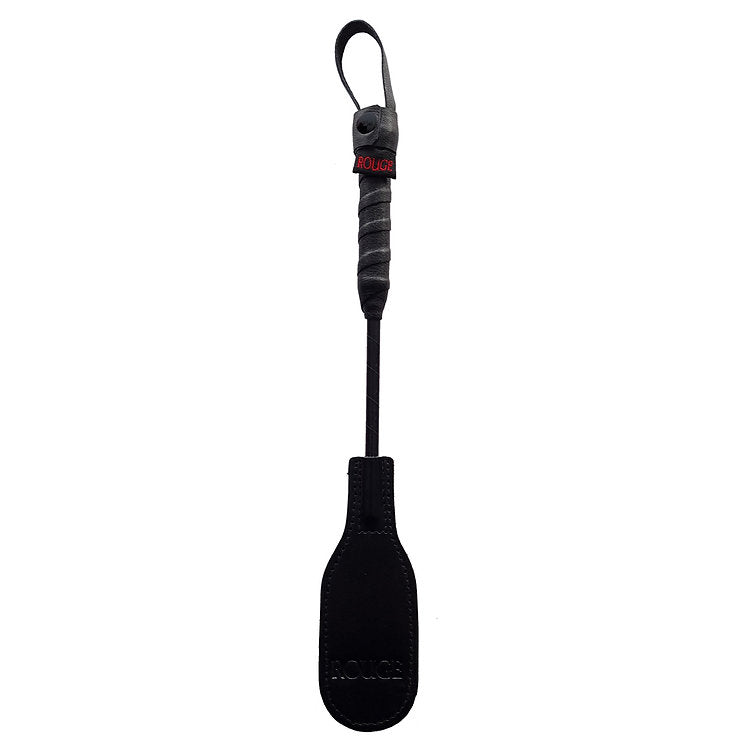 Mini Leather Oval Paddle Crop 10" - Black - Whip/Flogger/Paddle