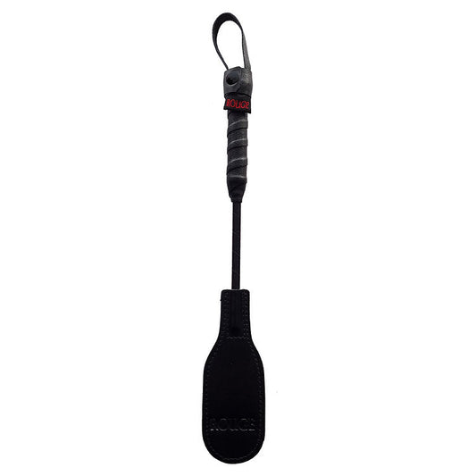 Mini Leather Oval Paddle Crop 10" - Black - Whip/Flogger/Paddle